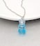 RUIZHEN Mix Multicolor Resin Gummy Bear Pendant Necklace Stainless Steel Chainblue