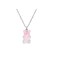 RUIZHEN Mix Multicolor Resin Gummy Bear Pendant Necklace Stainless Steel Chainpink