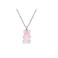 RUIZHEN Mix Multicolor Resin Gummy Bear Pendant Necklace Stainless Steel Chainpink