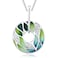 Santuzza 925 Sterling Silver Bamboo Leaves Pendant Cubic Zirconia Green Handmade Enamel Nature Leaf Pattern Pendant for Women