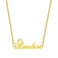SKQIR Gold Custom Women Name Necklace Personalized Customized Chains Name Pendants Necklaces Personalized Name Necklace with Crown for Women Girl GiftAmber Necklace