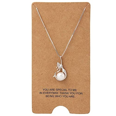WRISTCHIE Womens Jewelry 925 Sterling Silver and FreshwaterCultured Pearl Mermaid Pendant Necklace 182 Silver