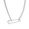 Yecomsy Safety Pin Necklace Dainty Pendant Crystal Statement Cuban Link Chain for Women Silver