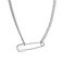 Yecomsy Safety Pin Necklace Dainty Pendant Crystal Statement Cuban Link Chain for Women Silver