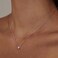 Zeffy Silver Dainty Pendant Necklace Simple Silver CZ Diamond Choker 162 Extender Perfect for Women