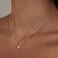 Zeffy Silver Dainty Pendant Necklace Simple Silver CZ Diamond Choker 162 Extender Perfect for Women