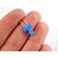 ZS Blue Opal Cross Pendant Choker Necklace Sterling Silver Charming Collar Necklace Blue
