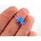 ZS Blue Opal Cross Pendant Choker Necklace Sterling Silver Charming Collar Necklace Blue