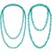 Henoyso 2 Pcs Turquoise Beads Jewelry Necklace 475 Inch Long Endless Necklace Multi Strand Layer Knotted Homemade Fresh Style