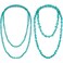 Henoyso 2 Pcs Turquoise Beads Jewelry Necklace 475 Inch Long Endless Necklace Multi Strand Layer Knotted Homemade Fresh Style