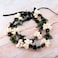 KUIYAI Hawaiian Kukui Nut Necklace with Chunky HeartShaped Beads Ribbon Tie Closure 30ShellheartBlk