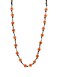 MINACHI Hippie Boho Red Ceramic Bead Long Strand Necklace Black Waxed Cord Bohemian Beach Summer Jewelry Gift for Women