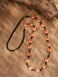 MINACHI Hippie Boho Red Ceramic Bead Long Strand Necklace Black Waxed Cord Bohemian Beach Summer Jewelry Gift for Women