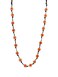MINACHI Hippie Boho Red Ceramic Bead Long Strand Necklace Black Waxed Cord Bohemian Beach Summer Jewelry Gift for Women