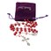 Nazareth Store Pearl Beads Rosary White Flowers Beaded Necklace Lourdes Medal Cross Crucifix Red