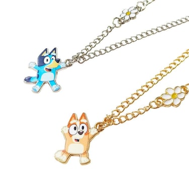 LUV HER Bluey and Bingo BFF Necklace Set Girls Friendship Gift for Ages 6