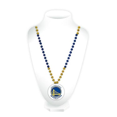 Rico Industries NBA Basketball Golden State Warriors Bead Necklace with Molded Medallion