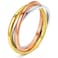 DURSI Trinity Interlocked Rolling Triple Ring for Women Girls Kids Stainless Steel Cross Stacking Puzzle Ring for Fidget Anxiety Minimalist Promise Engagement Wedding Ring Silver 18K Rose Gold Size 5