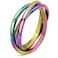 DURSI Trinity Interlocked Rolling Triple Ring for Women Girls Kids Stainless Steel Cross Stacking Puzzle Ring for Fidget Anxiety Minimalist Promise Engagement Wedding Ring Chameleon Size 11