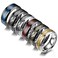 CASDAN 6Pcs 8mm Stainless Steel Rings for Men Celtic Dragon Beveled Edges Celtic Black Rings Carbide Wedding Band Ring Set 10