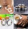 CASDAN 6Pcs 8mm Stainless Steel Rings for Men Celtic Dragon Beveled Edges Celtic Black Rings Carbide Wedding Band Ring Set 10