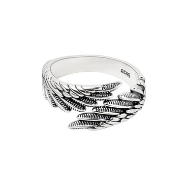 chakrit Angels Wing Feather Ring Thai Silver Jewelry for Women Men