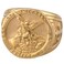 Dacai Golden Saints Michael The Archangel ST Medal Stainless Steel Amulet Protection Mens Womens Cross Ring Size 15