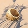 Dacai Golden Saints Michael The Archangel ST Medal Stainless Steel Amulet Protection Mens Womens Cross Ring Size 15