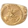 Dacai Golden Saints Michael The Archangel ST Medal Stainless Steel Amulet Protection Mens Womens Cross Ring Size 15