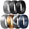 Egnaro Inner Arc Ergonomic Breathable Design Silicone Rings Mens with Half Sizes 14567 Rubber Wedding Bands 10mm Wide25mm Thick