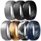 Egnaro Inner Arc Ergonomic Breathable Design Silicone Rings Mens with Half Sizes 14567 Rubber Wedding Bands 10mm Wide25mm Thick