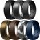 Egnaro Inner Arc Ergonomic Breathable Design Silicone Rings Mens with Half Sizes 14567 Rubber Wedding Bands 10mm Wide25mm Thick