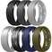 Egnaro Mens Rings 85mm Wide2mm Thick Inner Arc Ergonomic Breathable Rubber Wedding bandsHypoallergenic for GymOutdoorGift17 Variety Pack with Half Size
