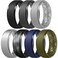 Egnaro Mens Rings 85mm Wide2mm Thick Inner Arc Ergonomic Breathable Rubber Wedding bandsHypoallergenic for GymOutdoorGift17 Variety Pack with Half Size