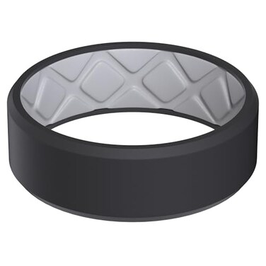 Egnaro Mens Silicone Rings 75mm Wide 25mm Thick Rubber Bands For Him Ergonomic Beveled Edge Two Tone Waterproof Workout Accessories