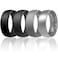 Egnaro Mens Silicone Rings 8mm Wide 25mm Thick Multipack Ergonomic Rubber Wedding Bands For Him Breathable Grooves For Workout