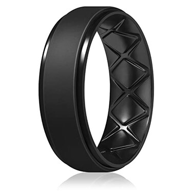 Egnaro Mens Silicone Wedding Rings 85mm Wide 2mm Thick Breathable Inner Arc Rubber Bands Hypoallergenic Flexible Rings for Gym Work Construction Electrical Outdoor Gift for Men 17 Pack