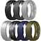 Egnaro Mens Silicone Wedding Rings 85mm Wide 2mm Thick Breathable Inner Arc Rubber Bands Hypoallergenic Flexible Rings for Gym Work Construction Electrical Outdoor Gift for Men 17 Pack