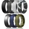 Egnaro Mens Silicone Wedding Rings 8mm x 2mm Step Edge Rubber Engagement Bands 147 Multipack Comfort For Workout Travel