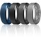 Egnaro Silicone Ring For Men 9mm Wide 25mm Thick Rubber Wedding Bands Ergonomic Breathable Design Flexible Engagement Rings