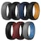 Egnaro Silicone Ring Men 14567 Multipack of Breathable Mens Silicone Rubber Wedding Rings Bands with Air Flow Grooves