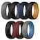 Egnaro Silicone Ring Men 14567 Multipack of Breathable Mens Silicone Rubber Wedding Rings Bands with Air Flow Grooves