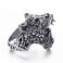 ELFASIO Stainless Steel Rings for Men Viking Bear Man Warrior Silver Titanium Biker Ring Charm Jewelry Size 10