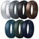 Forthee Silicone Wedding Ring for Men Breathable Airflow Inner Curve Mens Rubber Wedding Engagement Bands for Crossfit Workout