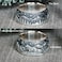 HAIXIAN Cool Unisex Retro Walking Wolf Band RingThick Platinum Plated Antique Punk Gothic Biker Cocktail Party Animal Forest Mountain Engraved Ring Jewelry RingA 10