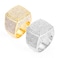 Hip Hop HH BLING EMPIRE Iced Out Gold Silver Rings for Men Bling Rapper Icy Diamond Men Rings Big Square Ring Band Gold Plated Size 9