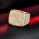 Hip Hop HH BLING EMPIRE Iced Out Gold Silver Rings for Men Bling Rapper Icy Diamond Men Rings Big Square Ring Band Gold Plated Size 9
