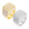 Hip Hop HH BLING EMPIRE Iced Out Gold Silver Rings for Men Bling Rapper Icy Diamond Men Rings Big Square Ring Band Gold Plated Size 9