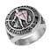 HZMAN Knights Templar Put On The Whole Armor of God Ephesians 61317 Red Cross Design Mens Stainless Steel Ring