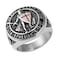 HZMAN Knights Templar Put On The Whole Armor of God Ephesians 61317 Red Cross Design Mens Stainless Steel Ring